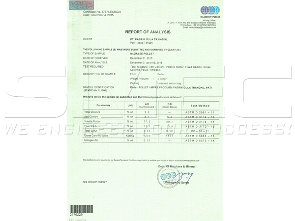 Bagasse-pellet-test-report