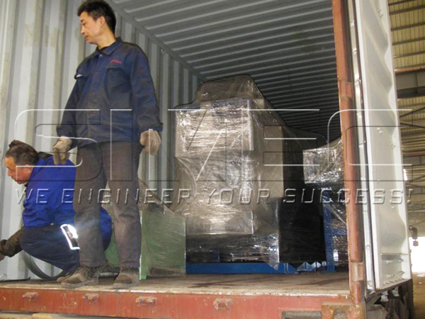 SIMEC SMX-350 Wood Sawdust Machine Loaded in Container