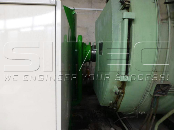 simec pellet burner connected with industrial boiler